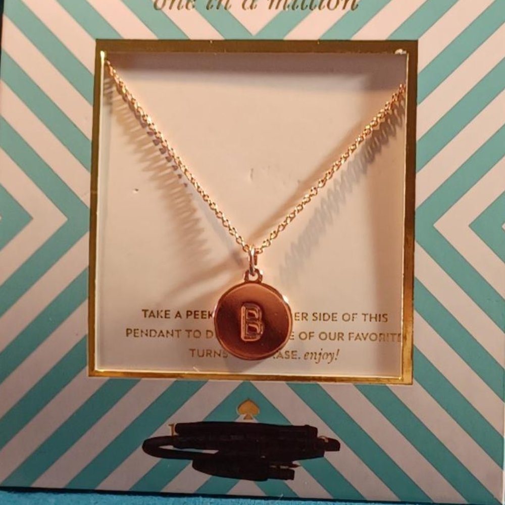 NWT Kate Spade Rose Gold Letter B Initial Pendant Necklace / E-2